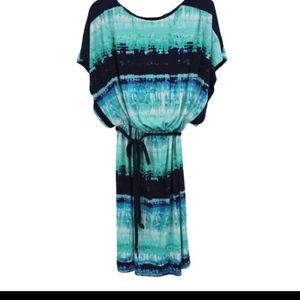 Michel Studio | Printed Drop Waist Belted Dress